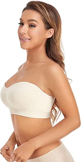 Women's strapless bra with anti-skid silicone pad, bra without steel ring