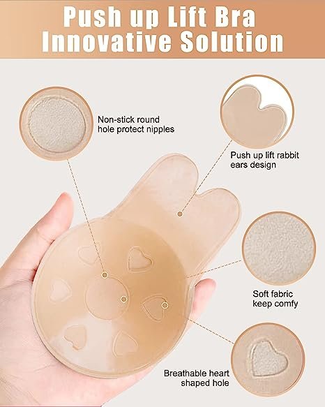 Self Adhesive Bra Adhesive Bra Women's Invisible Silicone Bra ( 2 Pair )